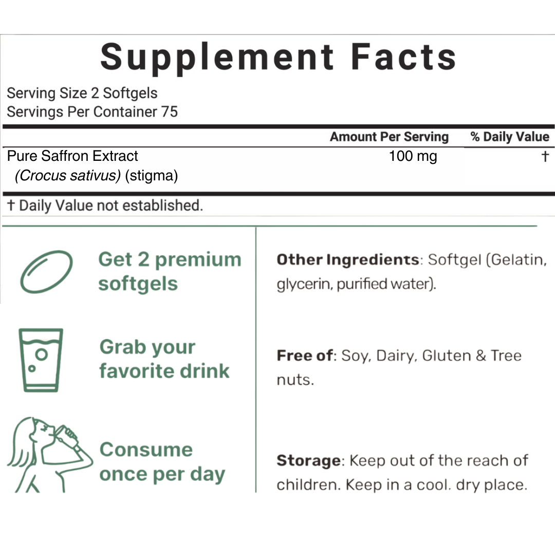 Zenith Naturals™ Pure Saffron Extract Soft Gels